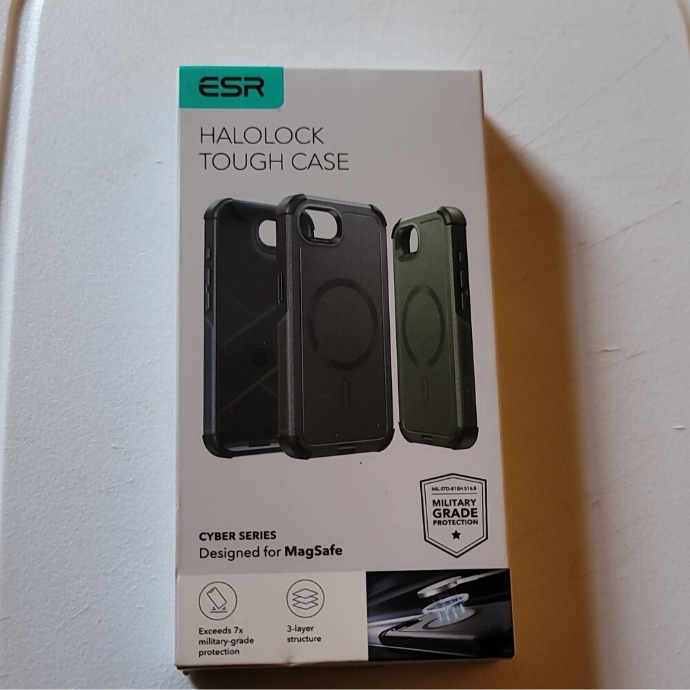 ESR HaloLock Tough Case Cyber Series for iPhone 16, MagSafe, Black
